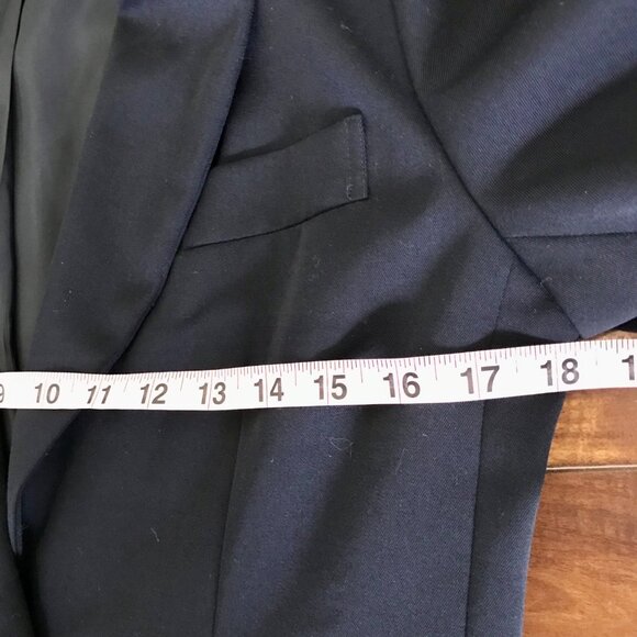 Classiques‎ Entier 100% Wool Vintage Navy Blue Women's Blazer. Size Petite XS - Picture 10 of 13